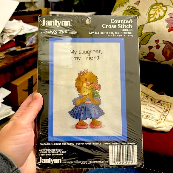 New, Counted Cross-Stitch Pattern With Frame, My Daughter, My Friend, Suzy’s Zoo - Picture 1 of 4